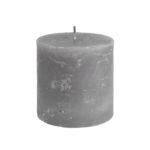 Rustic Pillar Candle Light Grey