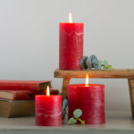 Rustic Pillar Candle Lipstick Red