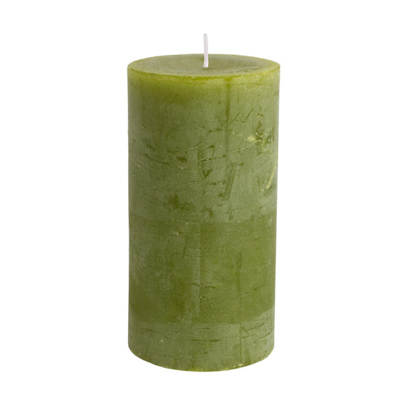 Rustic Pillar Candle Fern Green