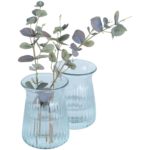 Ribbed Stem Vase in Artisan Glass