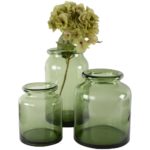 Glass Jar Vase Grey-Green Medium 17x20cm
