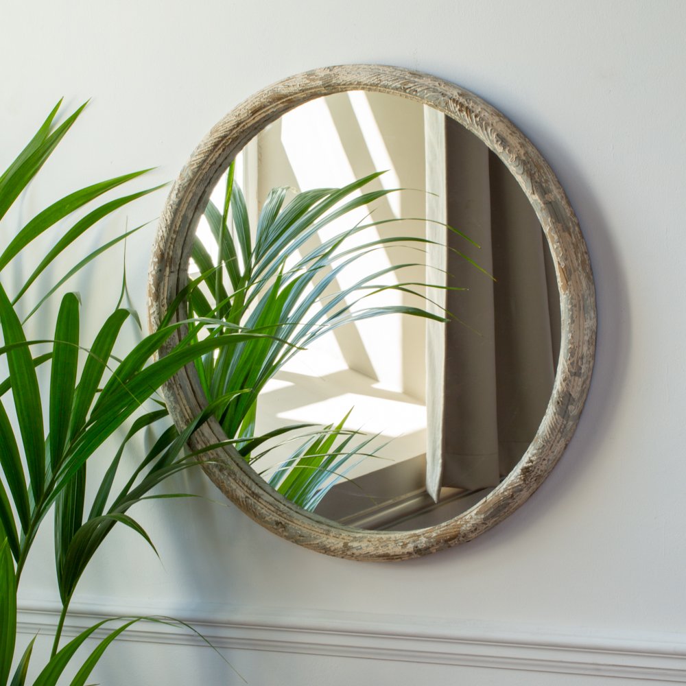 Round Mirror Antique Fir - Grand Illusions