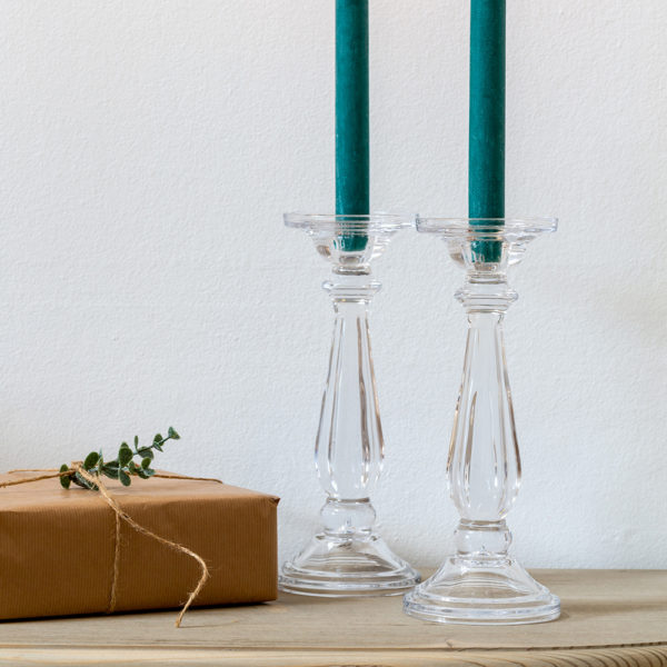 Glass Candlestick Tilbury Clear